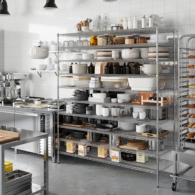 24" Deep x 72" Wide x 86" Height Wire Shelving Kit | 10-Tier | NSF Commercial Storage Rack Unit