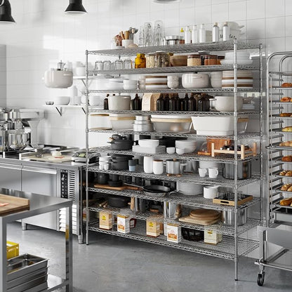 24" Deep x 72" Wide x 86" Height Wire Shelving Kit | 10-Tier | NSF Commercial Storage Rack Unit