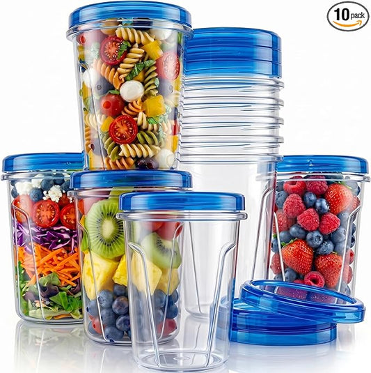 Tafura 10 Pack 32 Oz Freezer Storage Containers Leak-Proof - BPA Free Soup Containers with Lids - Reusable Freezer Containers for Food with Twist Top Lids - Ideal for Meal Prep, Leftovers & Pantry