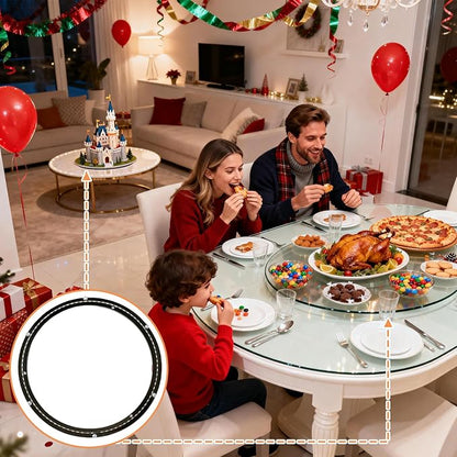 TamBee 24 Inch Lazy Susan Hardware Mute Turntable Bearing 600 lbs Load Capacity Heavy Duty Lazy Susan Parts Kit Rotating Ring Mechanism for Dining Tables, Woodworking(Base Only, Black)