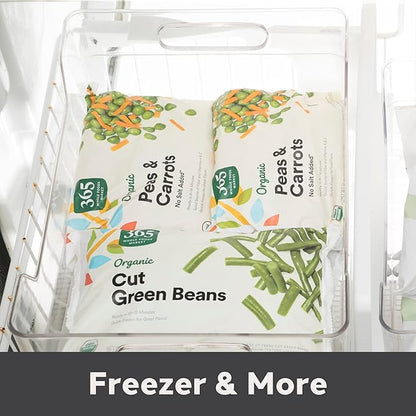 Oggi Storage Bin With Handles - Deep (9.75" x 9" x 6") - Ideal for Kitchen Organization, Pantry Storage, Fridge Organizing, Clear
