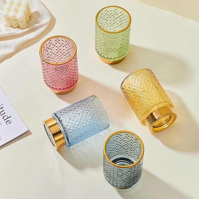 Makeup Brush Holder Organizer,Toothbrush Holders,Desk Pen Pencil Holder,Multifunctional Vintage Glass Brush Cup（A45-2-US）