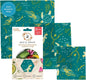 Bee's Wrap Beeswax Wraps for Food - 3 Pack of Assorted Beeswax Wraps - Small, Medium & Large Wrap - Plastic Free Made in USA Reusable Natural Food Wrap - Ocean Print