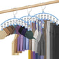 3 Pack Skirt Pants Hangers with Clips, Legging Organizer for Closet Hanging with 10 Cilps Holds 30 Leggings/Shorts/Jeans/Skirts Pants Hangers Space Saving Closet Organizers and Storage, Blue