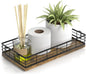 Toilet Paper Basket, 13 Inch Farmhouse Bathroom Basket MDF and Iron Tray Top of Storage Toiletries Organizer for Bathroom, Living Room and Kitchen (Rusty)