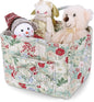 Storage Basket Boho Fabric Large Collapsible Floral Laundry Nursery Hamper Portable Folding Storage for Clothes Toys (Light Green B)