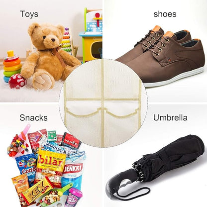Wall Mounted Shoes Rack 2Pack/Can Store 6Pairs of Sneakers,with Sticky Hanging Mounts, Shoes Holder Storage Organizer Shelf,Door Shoe Hangers (SM06-Beige-2)