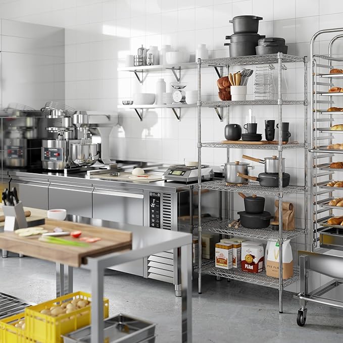 18" Deep x 30" Wide x 74" Height Wire Shelving Kit | 6-Tier | NSF Commercial Storage Rack Unit