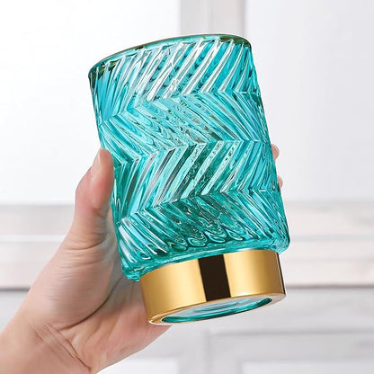 Makeup Brush Holder Organizer,Toothbrush Holders,Desk Pen Pencil Holder,Multifunctional Vintage Glass Brush Cup（A40-6-US）