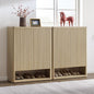 SICOTAS Shoe Cabinet 44 inch Tall Fluted Shoe Cabinet with Doors & 4 Shelves Wooden Large Hidden Shoe Storage Organizer Modern Free Standing 6-Tier Cabinet for Entryway Living Room Closet