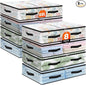 8 Pack Under Bed Storage Bags, 60L Foldable Clear Storage Containers with Handles, Dual Zippers for Comforter, Clothes, Bedding, Linen Sheets, Sweaters, Blanket Storage
