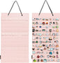 PACMAXI Hanging Brooch Pin Organizer, Display Pins Storage Case, Brooch Collection Storage Holder, Holds Up to 96 Pins.(Not Include Any Accessories) (S-96 Slots, Pink, Small)