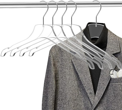 Quality Acrylic Clear Hangers, Made of Clear Acrylic for a Luxurious Look and Feel with Swivel Hook (Clear - Shirt, 5)
