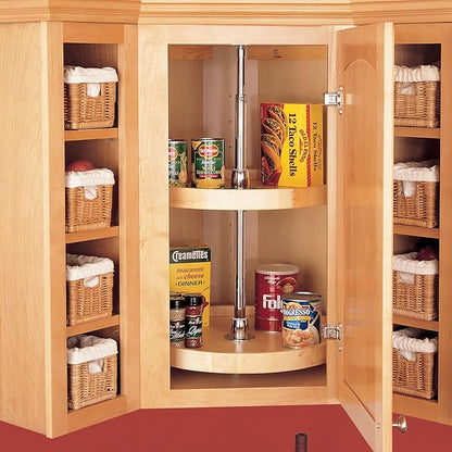 REV-A-SHELF Wood Full-Circle 2-Shelf Lazy Susans for Corner Wall Cabinets
