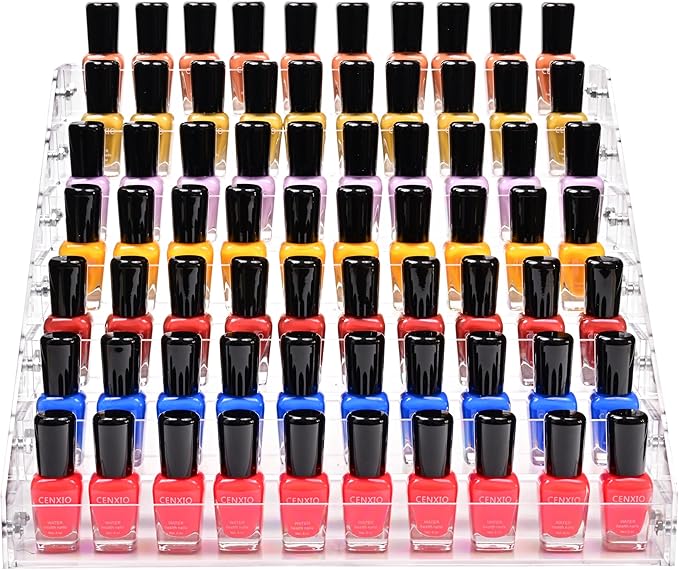 7 Tiers Layers Organizer Rack Stand Holder Large Capacity Acrylic Clear for Nails Polish Essential Oil Lipstick and Sunglasses