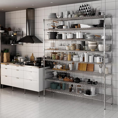 18" Deep x 72" Wide x 86" Height Wire Shelving Kit | 8-Tier | NSF Commercial Storage Rack Unit
