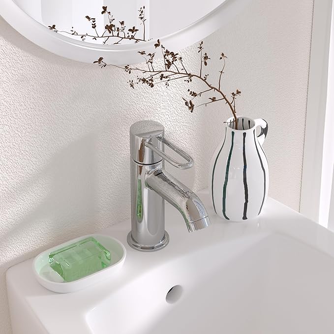 2Pcs/SetBathroom Soap Dishes, Not Plastic！,Bamboo Soap Dishes Holder for Bathroom Shower, Bathroom Sink Soap Dish (White)