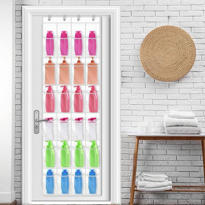 Windyun 24 Pockets Over the Door Hanging Organizer Large Clear Hanging Shoe Rack Holder for Closet Back of Door Bathroom Waterproof Hanger Nonslip