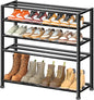 KEETDY 5-Tier Heavy Duty Shoe Rack for Garage Entryway, Stackable Shoe Organizer for 25 Pairs Men Boots, Shoe Rack for Closet Metal Shoe Storage Shelf, Floor, Hallway (Black)