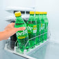Fridge Organizer for Drinks, Upgraded Design of Fridge Can Organizer with Larger Stopper Height. Width Adjustable Automatic Can Holders for Fridge with Lock. Holds 10 Cans (2 Rows, White)