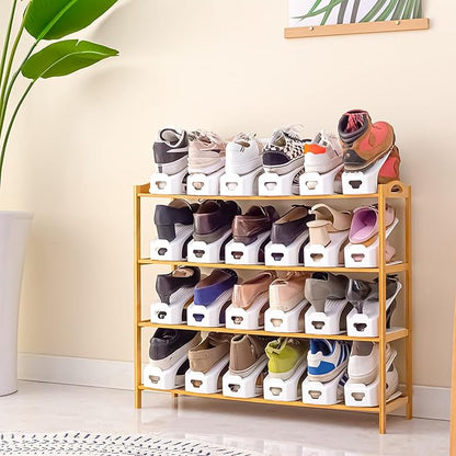 One-Piece Shoe Slot Organizer 20 Pack, Space-Saving Stackers for Closet, Entryway & Shoe Rack | No Assembly Needed