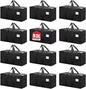 BETU 12 Pack Moving Bags Moving Storage College Dorm Camping Packing Travel PE Heavy Duty, Sturdy Handle, Zipper Large Storage Tote Bag Moving Boxes Box Alternative - Black 29L x 14W x 13H