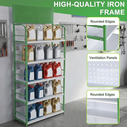 5 Tier Supermarket Large Sample Display Shelf with Signboard Metal Retail Candy Display Rack for Kitchen Office and Convenience Store