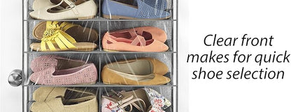 Whitmor Over The Door Shoe Shelves - 26 Sections - Crosshatch Gray