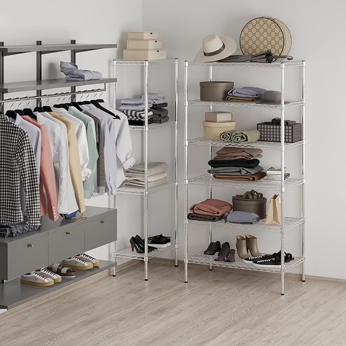 21" Deep x 36" Wide x 74" Height Wire Shelving Kit | 6-Tier | NSF Commercial Storage Rack Unit