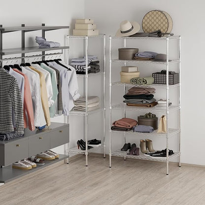 21" Deep x 36" Wide x 74" Height Wire Shelving Kit | 6-Tier | NSF Commercial Storage Rack Unit