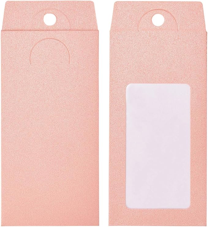 Stiesy 100 Pcs Pink Cardboard Paper Jewelry Box Presentation Box with Necklace & Earring Jewelry Display Cards Jewelry Packaging Boxes