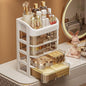 Makeup Organizers Skincare organizers with Storage Drawer, Waterproof Dustproof Cosmetics Display Cases with Brush Holder for Countertop Vanity Bathroom Dresser Gift (4 layers)