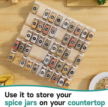 MIUKAA Acrylic Spice Drawer Organizer, 5 Tier - 10 Pack Seasoning Organizer for Drawer, Expandable From 13" to 26" Kitchen Drawer Spice Rack (Jars not Included)