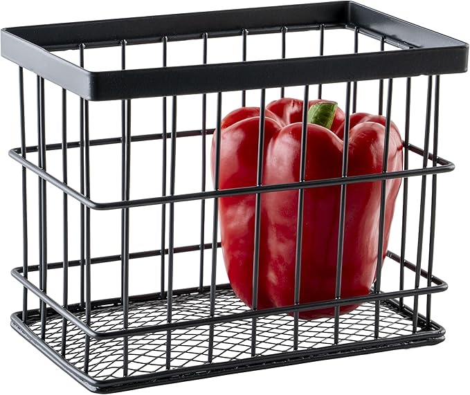 G.E.T. WB-745-MG Rectangular Metal Storage Wire Basket for Pantry, Produce and More, 7" x 4.25" x 5.5"
