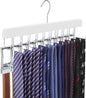 TOPIA HANGER 20 Hooks 2 in 1 Belt Tie Hanger for Closet Max 30 Belts with 30 Ties Capacity, Belt Tie Racks Wooden Hanger for Closet Organizer Storage “U” Fit for Belt and “一” Fit for Tie - CT47W