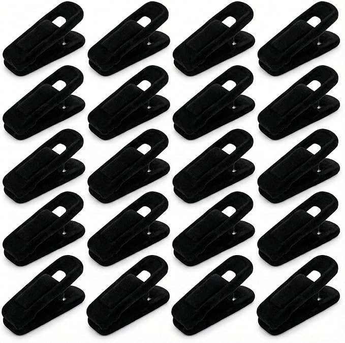 C CRYSTAL LEMON Velvet Hanger Clips 20 Pack – Non-Slip Clips for Pants & Skirts, Gentle on Fabrics, Strong Grip for Closet Organization