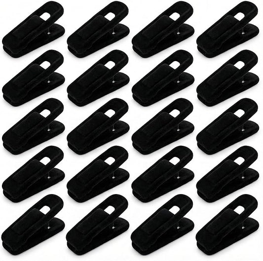 C CRYSTAL LEMON Velvet Hanger Clips 20 Pack – Non-Slip Clips for Pants & Skirts, Gentle on Fabrics, Strong Grip for Closet Organization