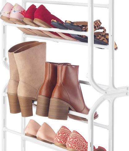 Whitmor 36 Pair Over The Door Shoe Organizer, 12 Tier Hanging Shoe Organizer, Heavy Duty Metal Shoe Holder, Hanging Shoe Rack for Closet Organizer & Storage, 72" L x 22.5" W x 7.5" H, White