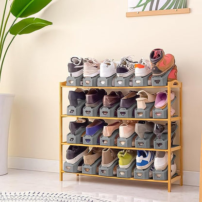 One-Piece Shoe Slot Organizer 20 Pack, Space-Saving Stackers for Closet, Entryway & Shoe Rack | No Assembly Needed
