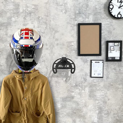 HUCK Helmet Stand Garage Organizer Wall Mount Rack for Motorcycle Helmets, Hats, Coats (Basic, Black)