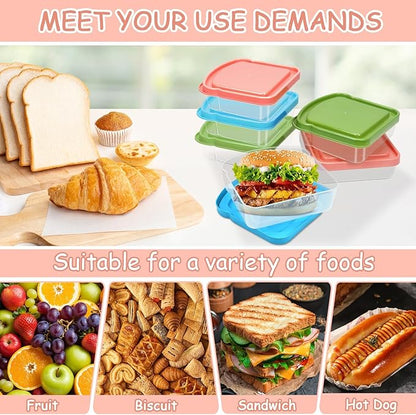 6 Pack Sandwich Containers, Colored Sandwich Boxes for Lunch, Reusable and Easy to Open Fun Sandwich Container (in 3 Colors)