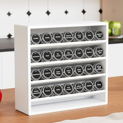Orimade 4 Tier Spice Rack Organizer for Cabinet, Freestanding Bamboo Seasoning Rack for Countertop, Cupboard, Pantry, Kitchen, 13.18 x 4.13 x 12.2 inches(Spice Jars Not Included), Walnut Stain