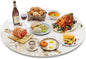 ZL ZELing 31.5" Lazy Susan Turntable – 360° Sinteredstone Silent Anti-Slip Turntable, Table Top Centerpiece for Kitchen, Pantry, Spice Rack, Refrigerator & Dining Table, Brown