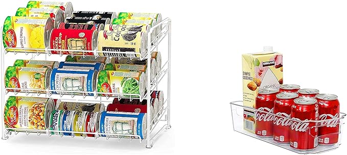 Simple Houseware Stackable Can Rack Organizer + Kitchen Bin Organizer