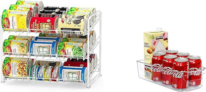 Simple Houseware Stackable Can Rack Organizer + Kitchen Bin Organizer