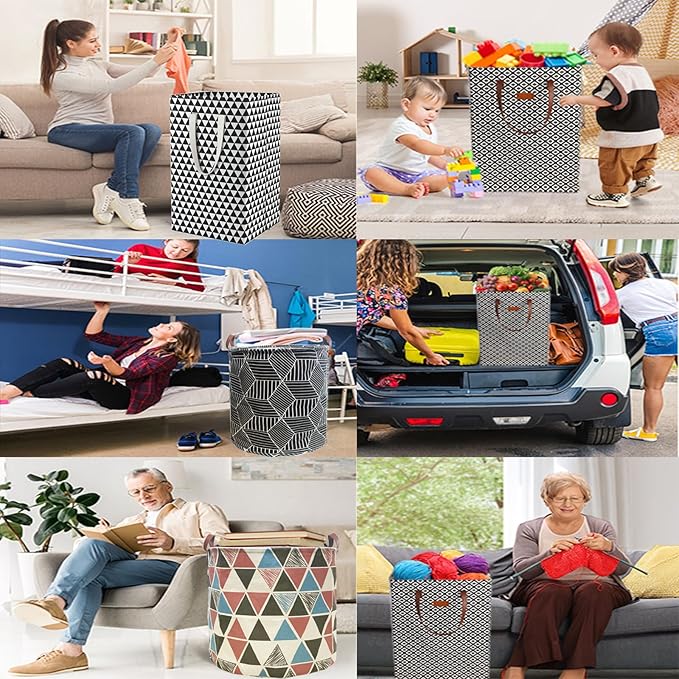 75L Waterproof Laundry Hamper Collapsible Laundry Basket Cotton Handle Laundry Bag Large Clothes Storage Toy Organization for Bathroom Bedroom Laundryroom College Dorms
