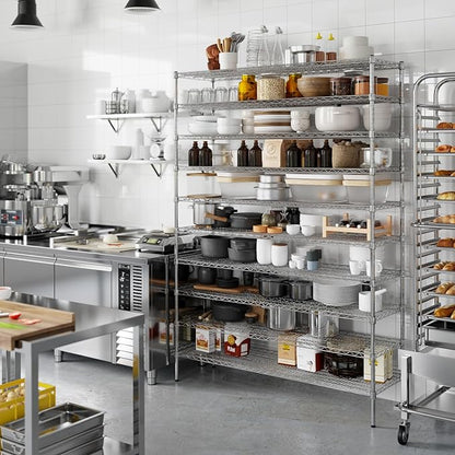 18" Deep x 60" Wide x 86" Height Wire Shelving Kit | 10-Tier | NSF Commercial Storage Rack Unit