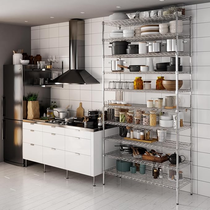 18" Deep x 48" Wide x 96" Height Wire Shelving Kit | 10-Tier | NSF Commercial Storage Rack Unit