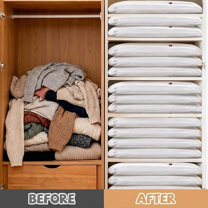 100% Lyocell Cashmere Sweater Storage Bag Set with Protective Blocks, Luxury Breathable Organizer for Closet Garment, Wool, Scarf & Travel Dust Pouch (2 Pcs Bags, 2 Pcs Blocks, Gift Box)