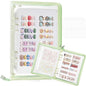 18PCS Press On Nail Organizer Clear Empty Press on Nail Packaging Set with 8 Insert Pages,8 nail double tape and 1 Zipper Pocket for Fake Nail Storage Nail Art Salon (green)